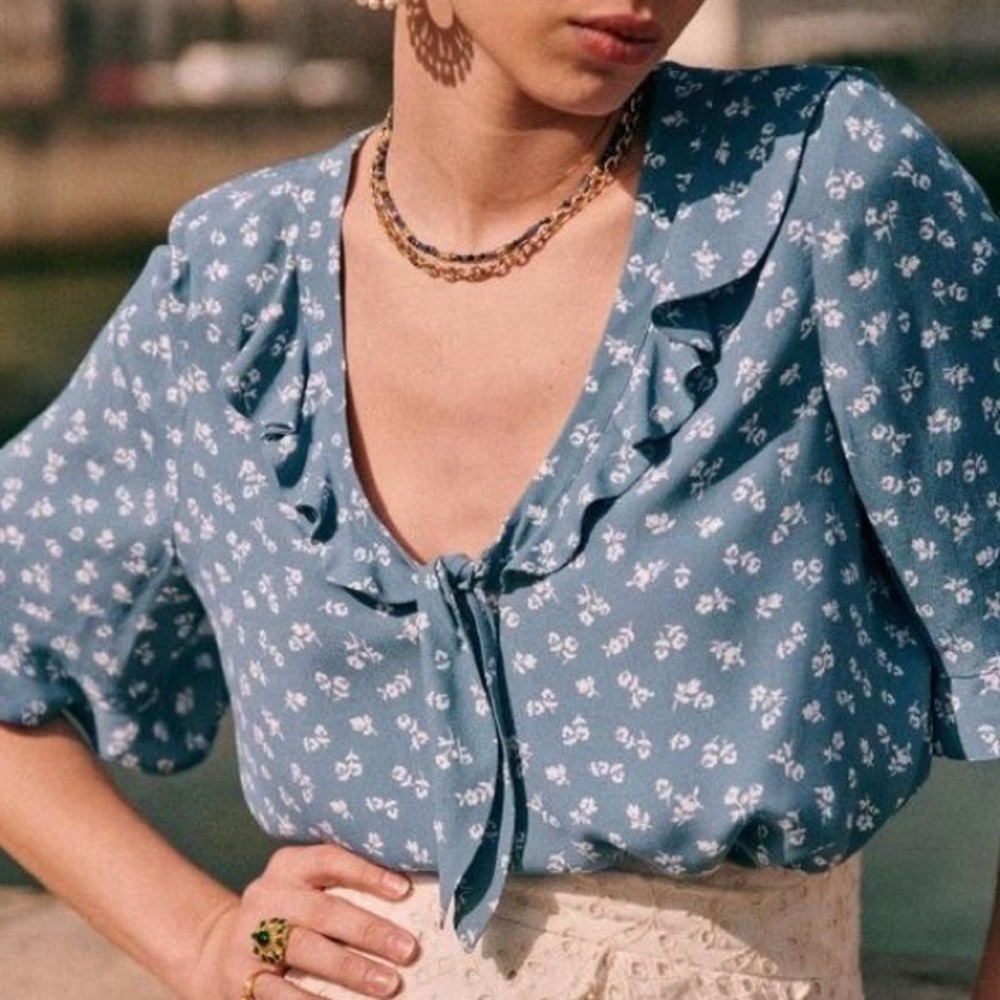 Sezane Blouse Pomme